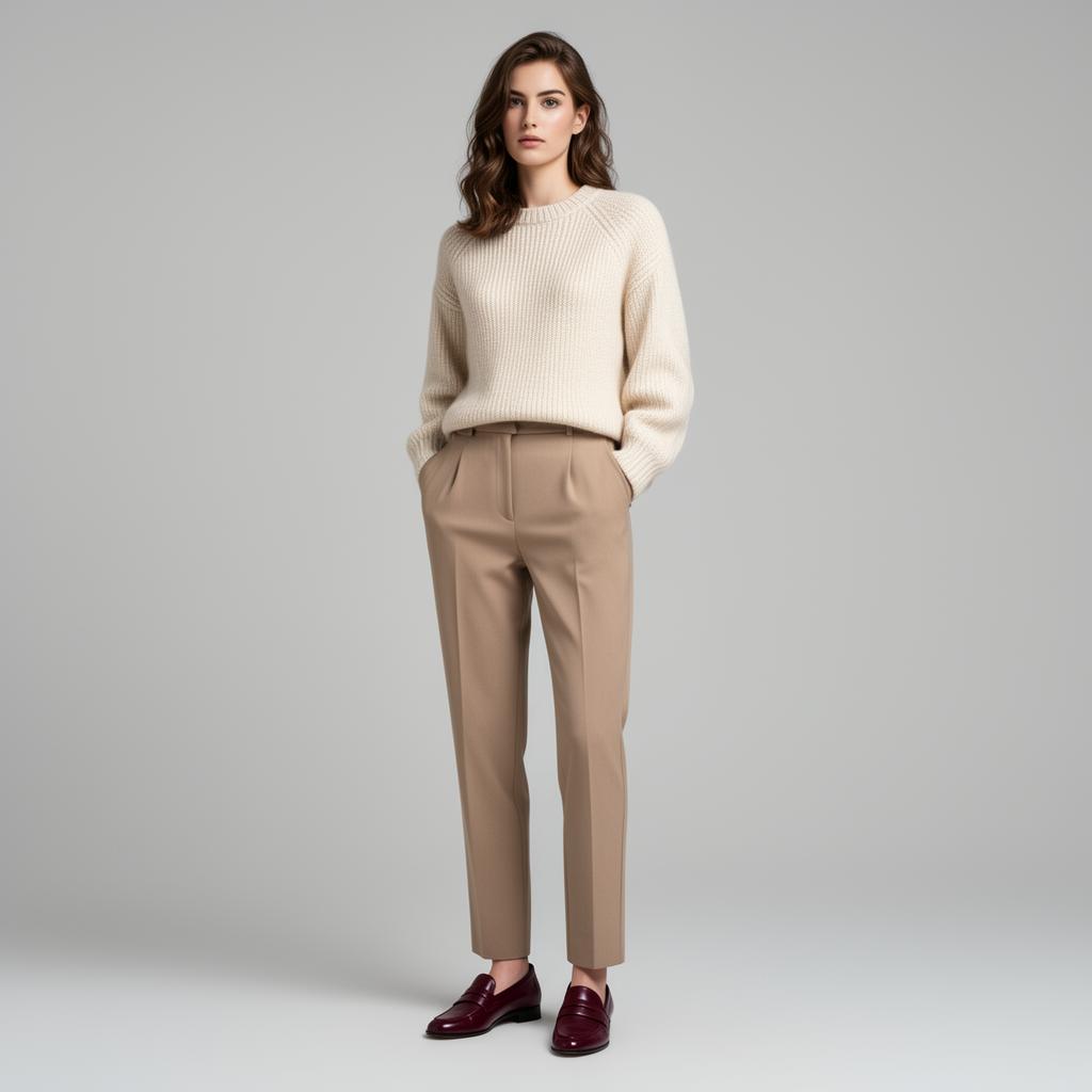 AI model wearing Loafers · Burgundy